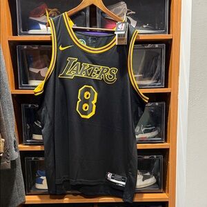 Nike Black and Yellow Lakers Jersey